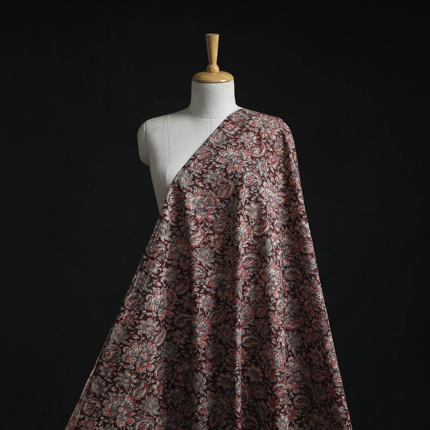 Natural dyed hand block print cotton kalamkari fabric 17