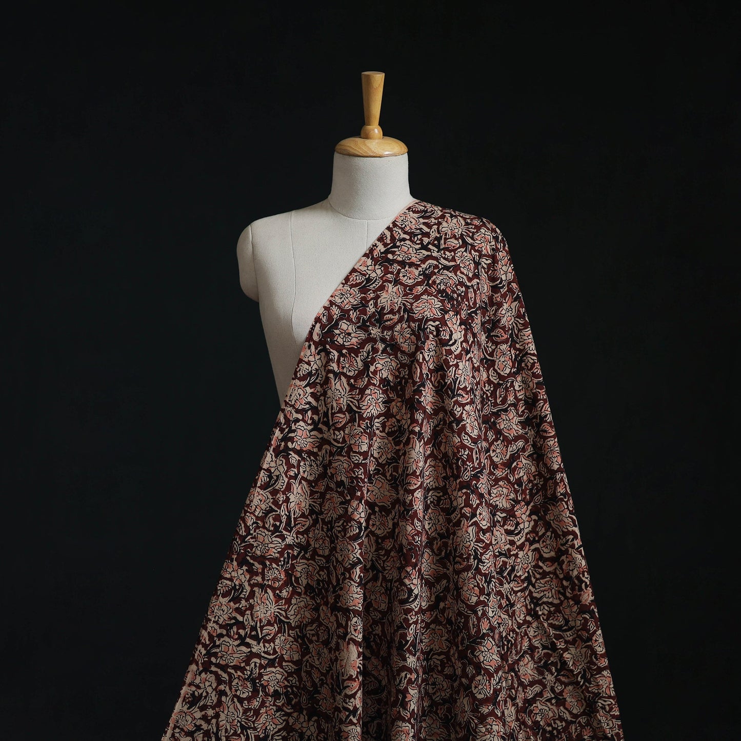 Natural dyed hand block print cotton kalamkari fabric 23