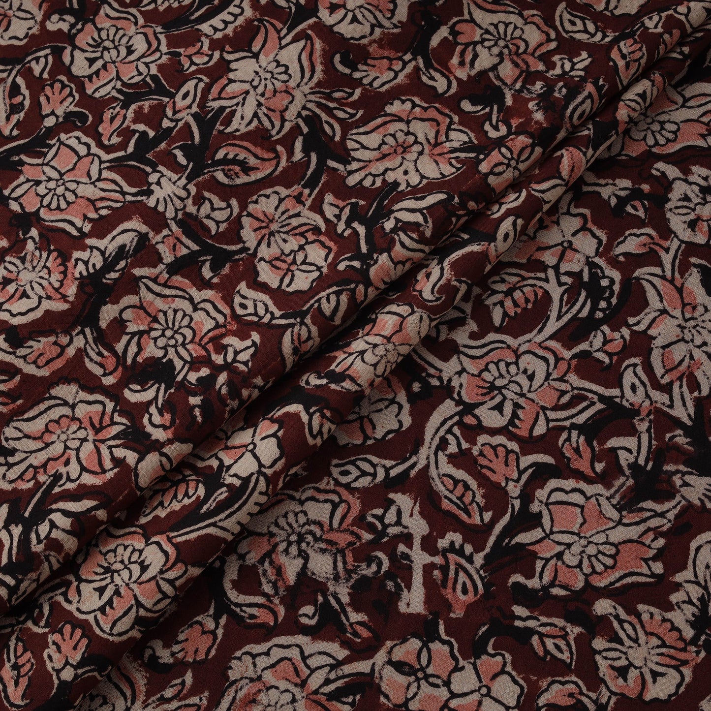 Natural dyed hand block print cotton kalamkari fabric 23