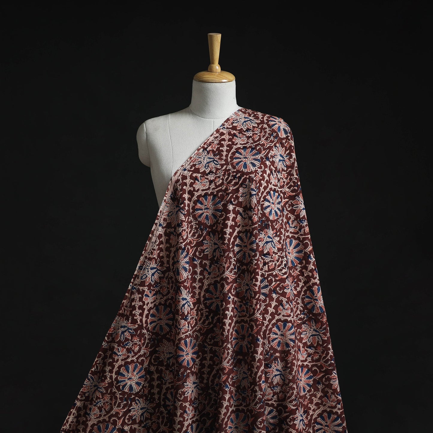 Natural dyed hand block print cotton kalamkari fabric 25