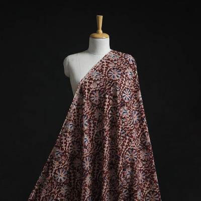 Natural dyed hand block print cotton kalamkari fabric 25
