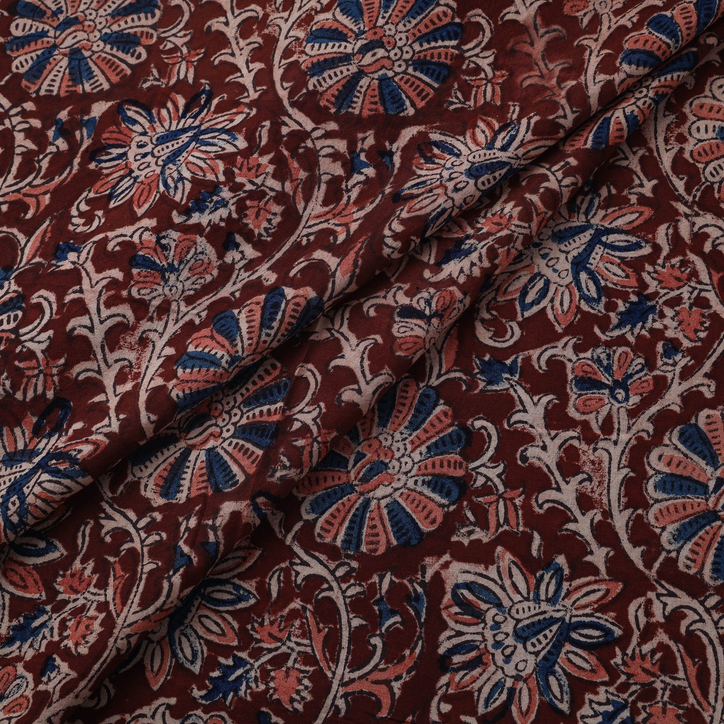 Natural dyed hand block print cotton kalamkari fabric 25