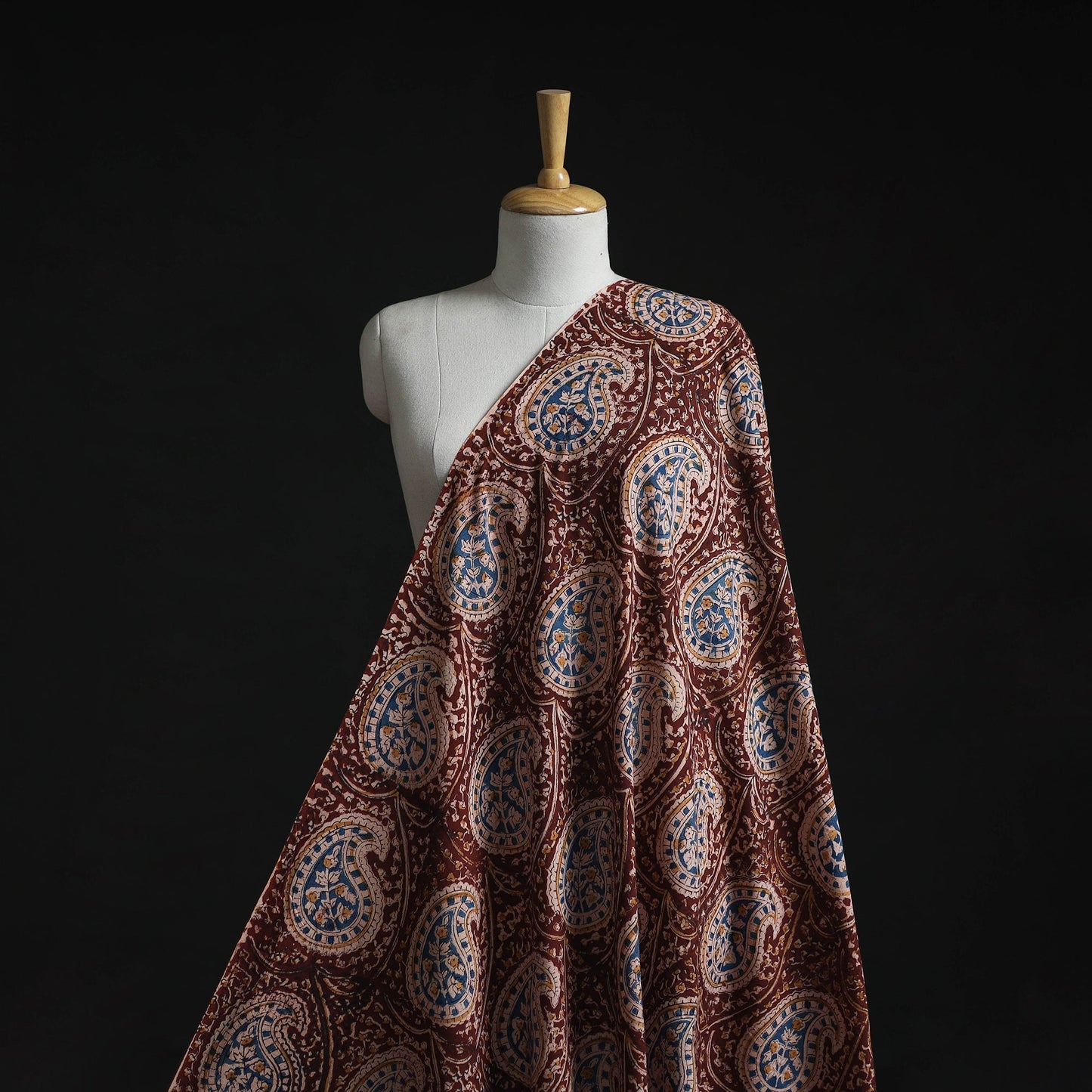 Natural dyed hand block print cotton kalamkari fabric 30