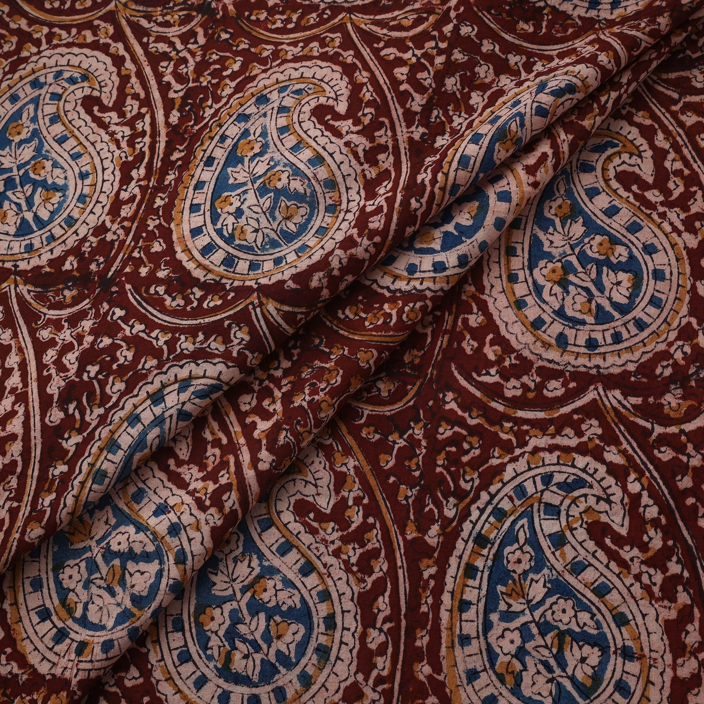 Natural dyed hand block print cotton kalamkari fabric 30