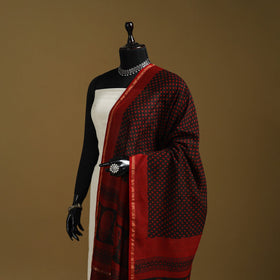 Maroon - natural dyed hand chanderi silk bagh dupatta 09