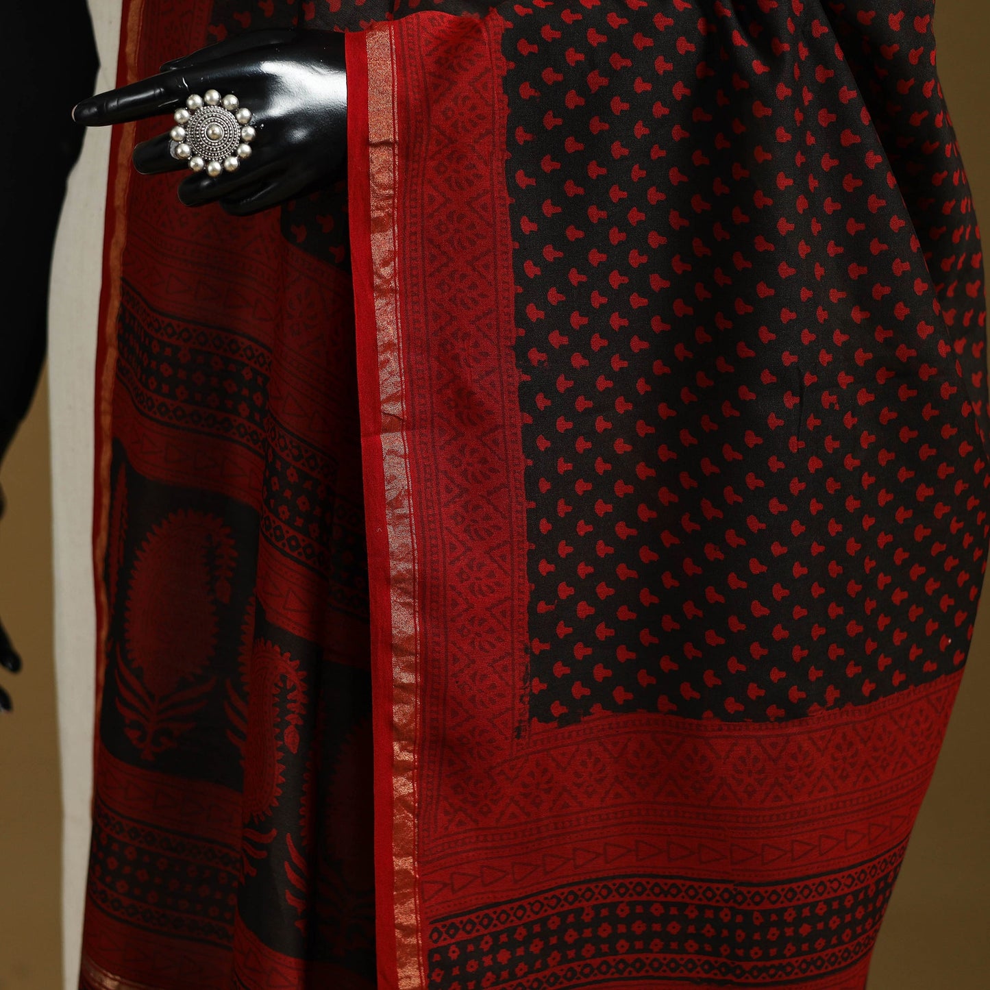 Maroon - natural dyed hand chanderi silk bagh dupatta 09