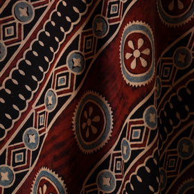 Maroon - natural dyed hand cotton fabric 03 - handcrafted