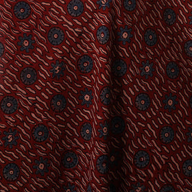 Maroon - natural dyed hand cotton fabric 16 - handcrafted