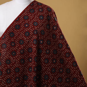 Maroon - natural dyed hand cotton fabric 16 - handcrafted