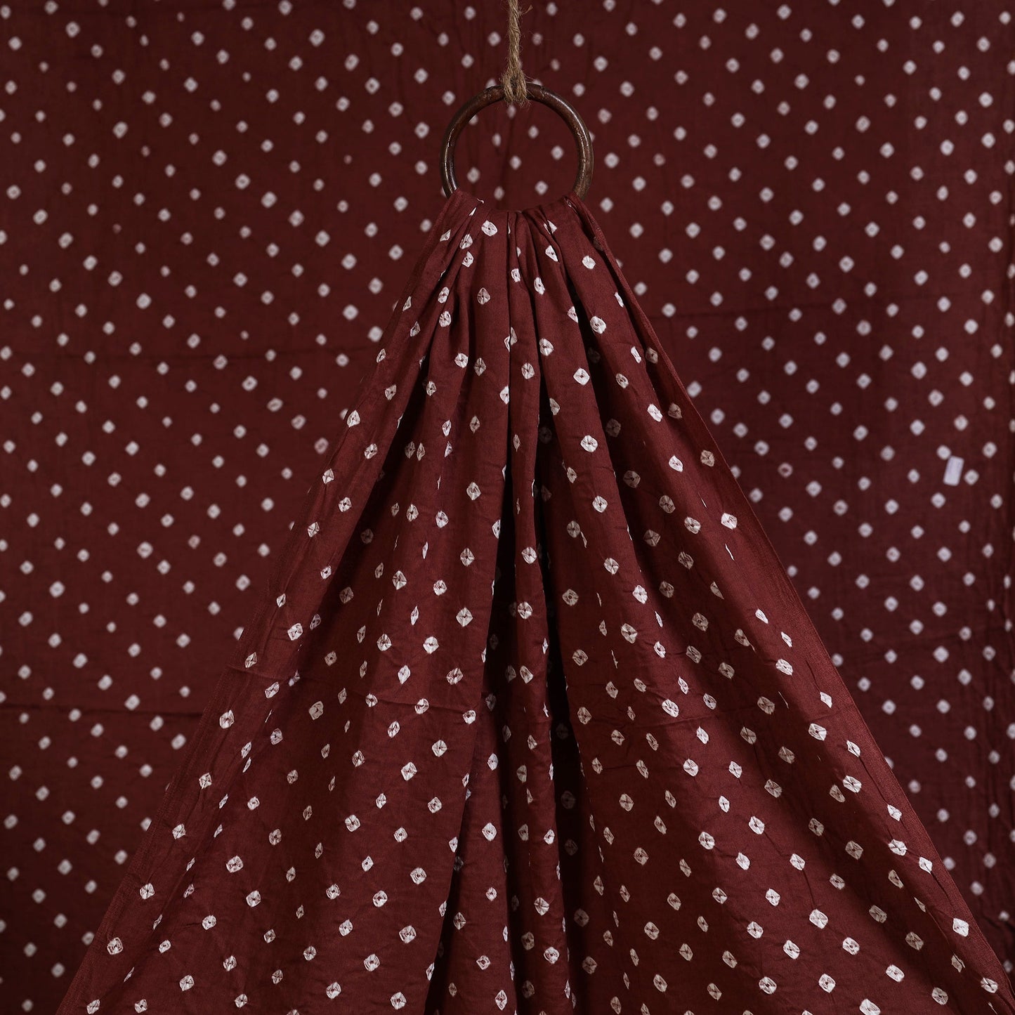 Maroon - natural dyed kutch tie-dye mul cotton bandhani