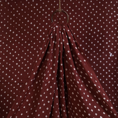 Maroon - natural dyed kutch tie-dye mul cotton bandhani