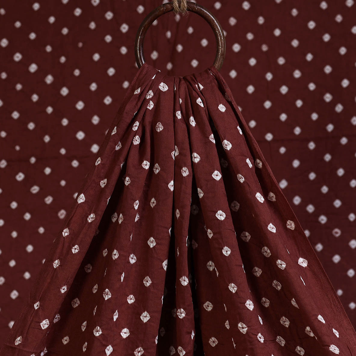 Maroon - natural dyed kutch tie-dye mul cotton bandhani