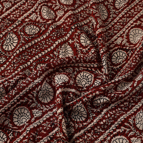 Buy Maroon Natural Dyed Mul Cotton Bagh Print Fabric