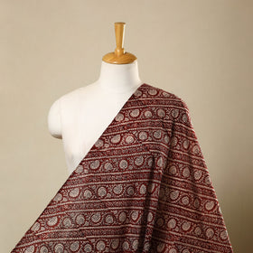 Buy Maroon Natural Dyed Mul Cotton Bagh Print Fabric
