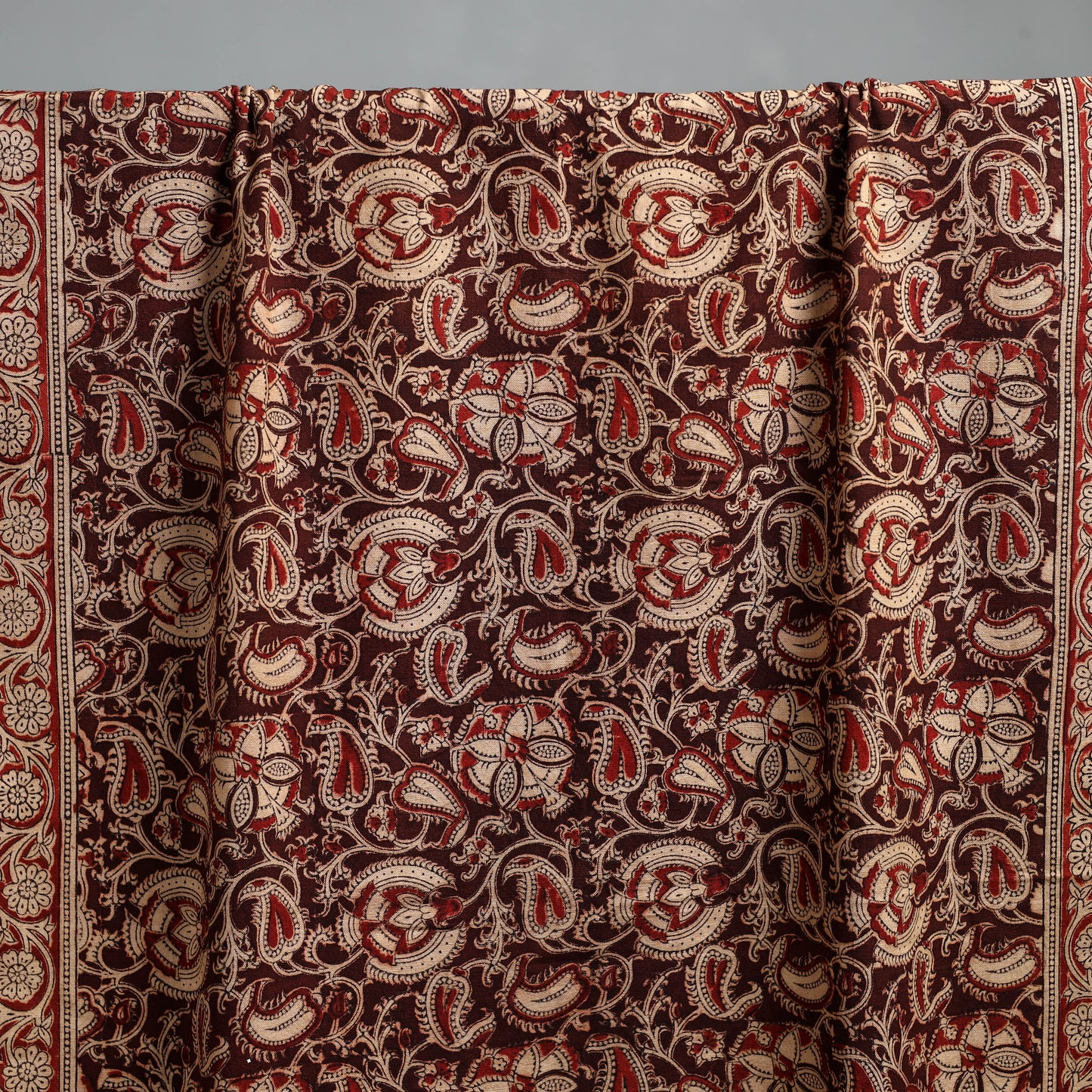 Natural dyed pedana kalamkari printed handloom cotton towel