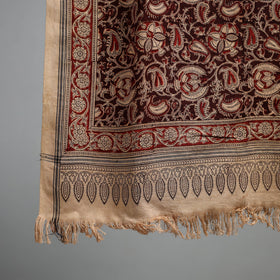 Natural dyed pedana kalamkari printed handloom cotton towel