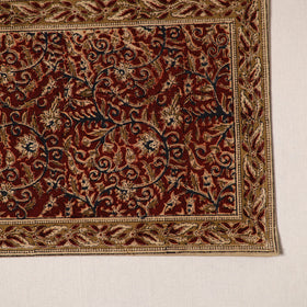 Maroon - natural dyed pedana kalamkari cotton table mat 17