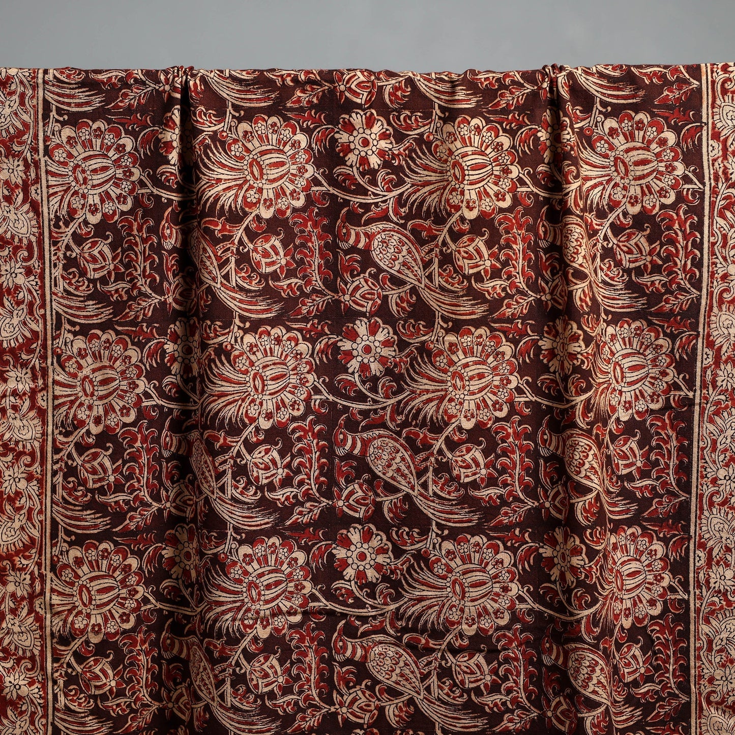 Natural dyed pedana kalamkari printed handloom cotton towel