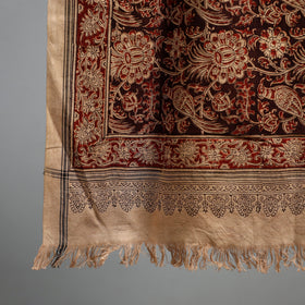Natural dyed pedana kalamkari printed handloom cotton towel