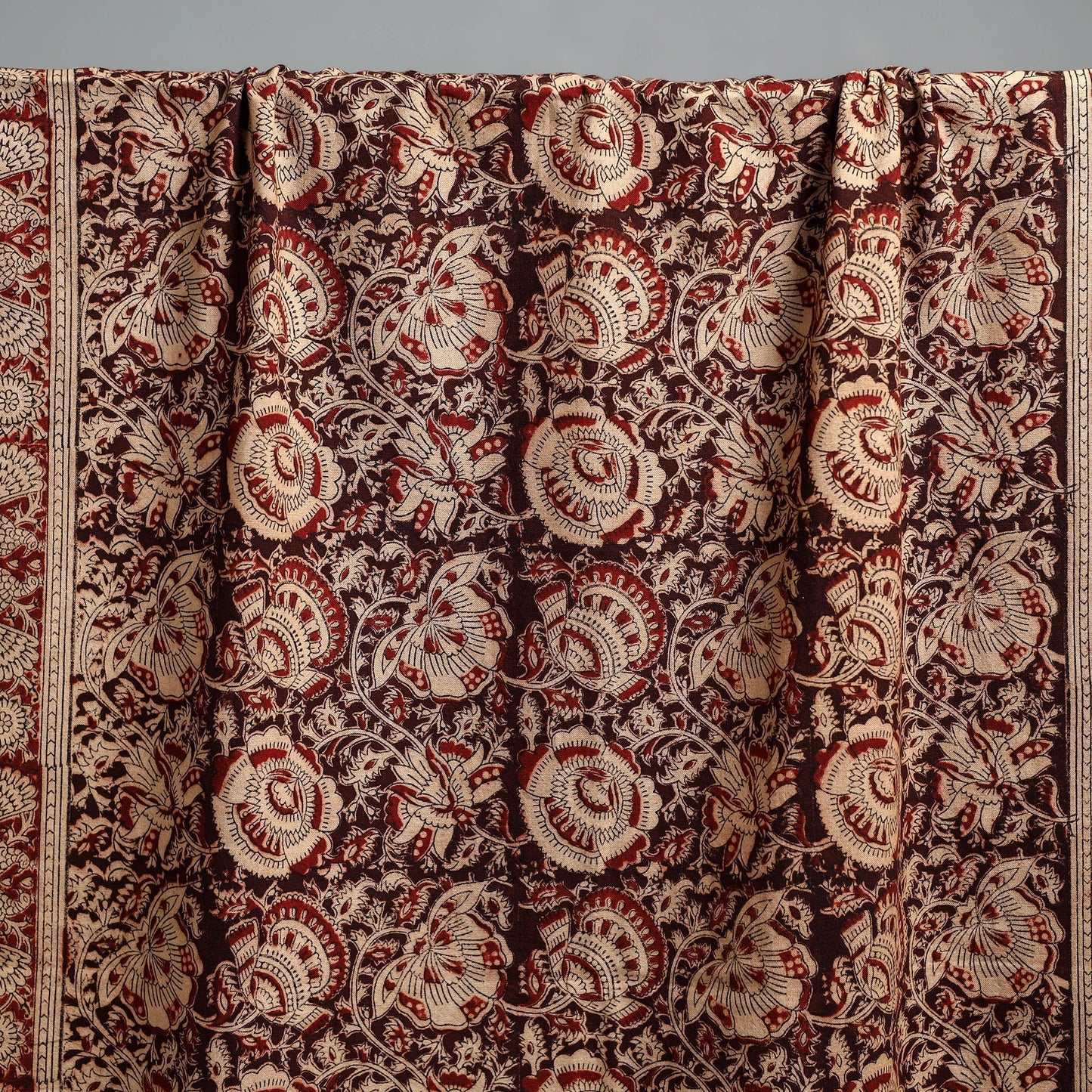 Natural dyed pedana kalamkari printed handloom cotton towel