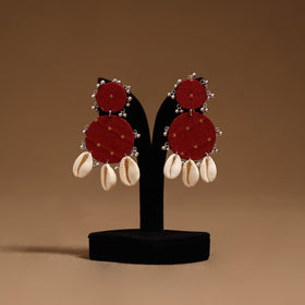 Nidha shell & ghungroo work fabart handmade earrings