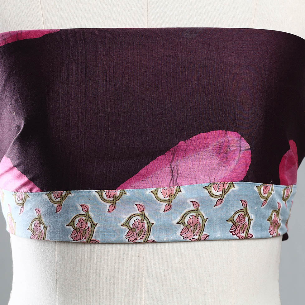 Maroon - nui shibori chanderi silk blouse piece 64