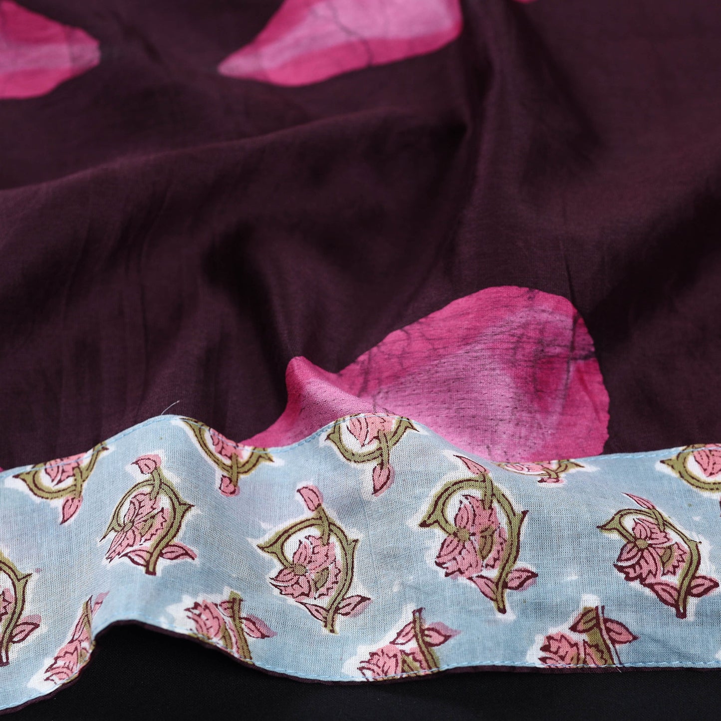 Maroon - nui shibori chanderi silk blouse piece 64