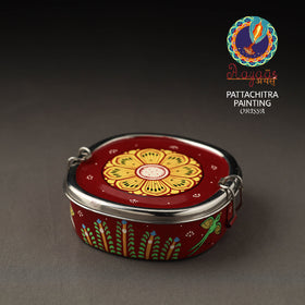   Odisha Pattachitra Handpainted Stainless Steel Chakra Lunch Box (6 x 6 in) Online at iTokri.com