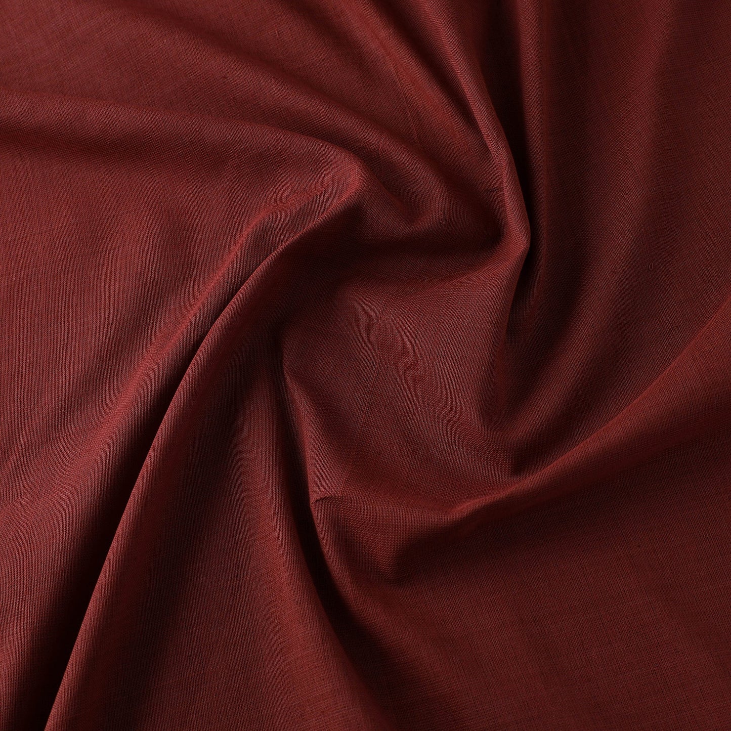  Organic Cotton Madder Plain Maroon Handloom Fabric