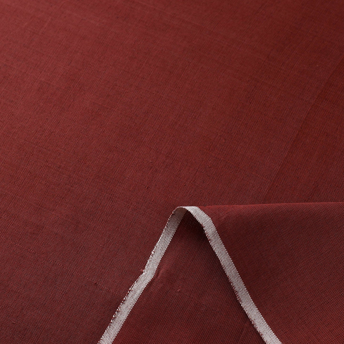  Organic Cotton Madder Plain Maroon Handloom Fabric