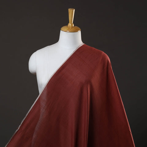 Organic Cotton Madder Plain Maroon Handloom Fabric