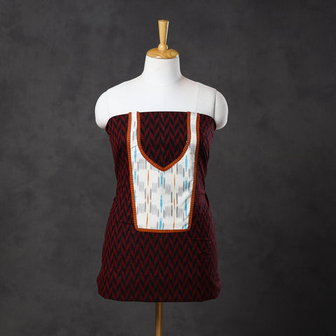 Maroon Patchwork Cotton Jacquard Kurta Material (3m) Online