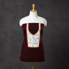 Maroon Patchwork Cotton Jacquard Kurta Material (3m) Online