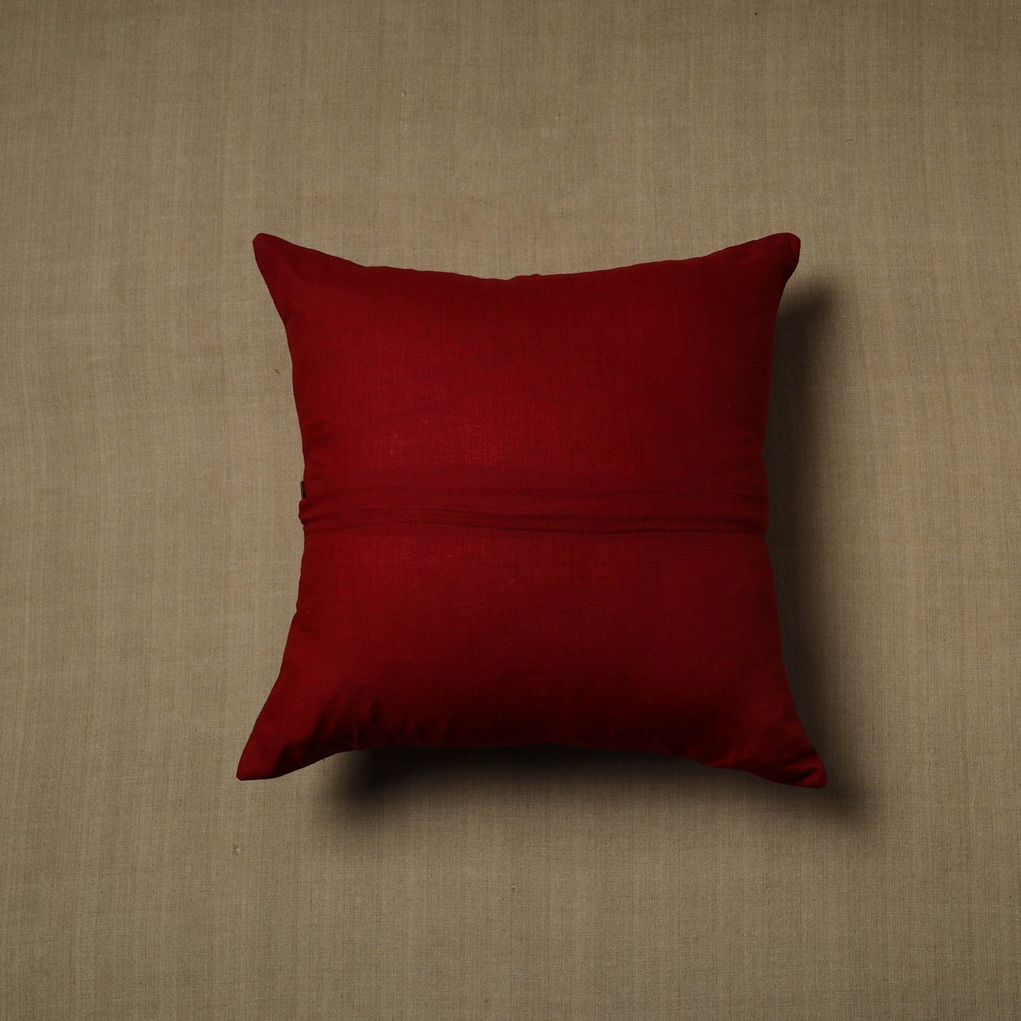 Maroon - patchwork cotton kanchipuram cushion cover (16 x