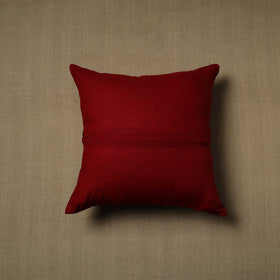 Maroon - patchwork cotton kanchipuram cushion cover (16 x
