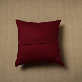 Maroon - Patchwork Cotton Kanchipuram Cushion Cover (16 x 16 in) 35
