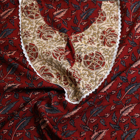 Maroon - patchwork cotton unstitched kurta material (2.5m)