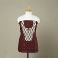 Buy Maroon Ajrakh Print Patchwork Cotton Kurta Material