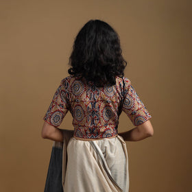 Pedana cotton natural dyed kalamkari readymade blouse 06