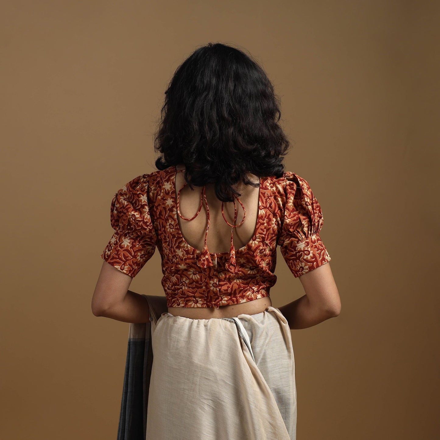 Pedana cotton natural dyed kalamkari readymade blouse 13