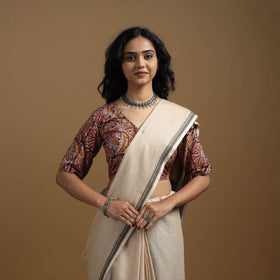 Pedana cotton natural dyed kalamkari readymade blouse 03