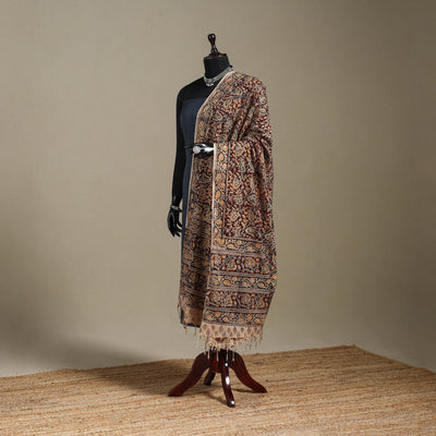 Maroon - pedana natural dyed cotton kalamkari dupatta 24