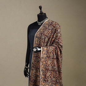 Maroon - pedana natural dyed cotton kalamkari dupatta 24