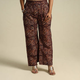  Maroon Pedana Block Print Cotton Kalamkari Palazzo