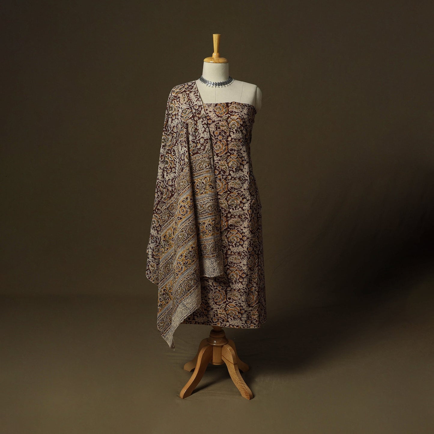 Pedana hand block print natural dyed cotton kalamkari 2pc