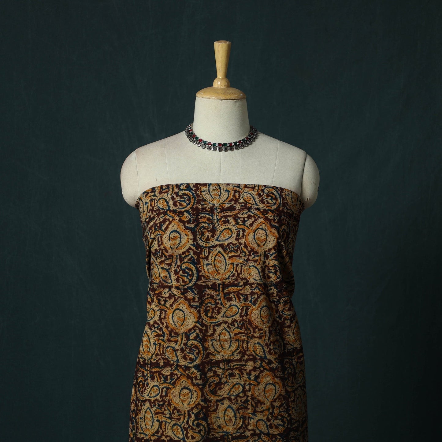 Pedana hand block print natural dyed cotton kalamkari 2pc