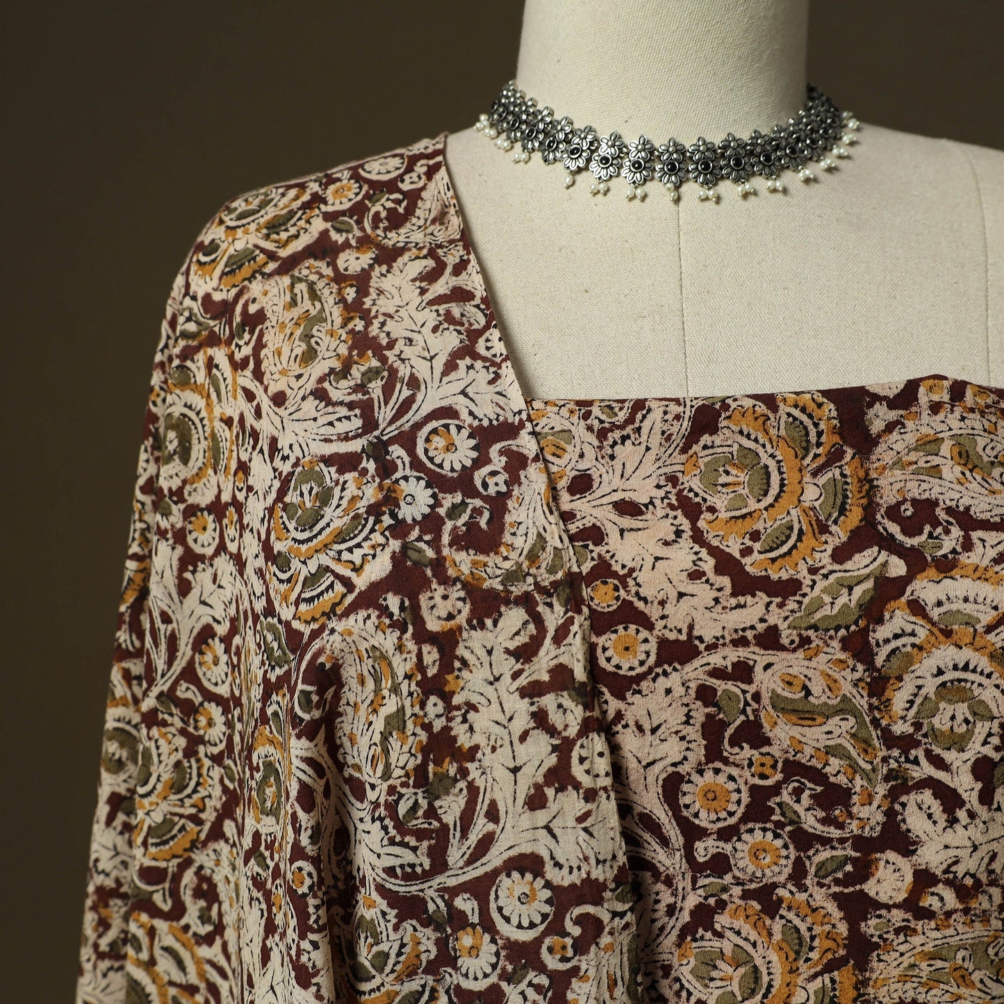 Pedana hand block print natural dyed cotton kalamkari 2pc