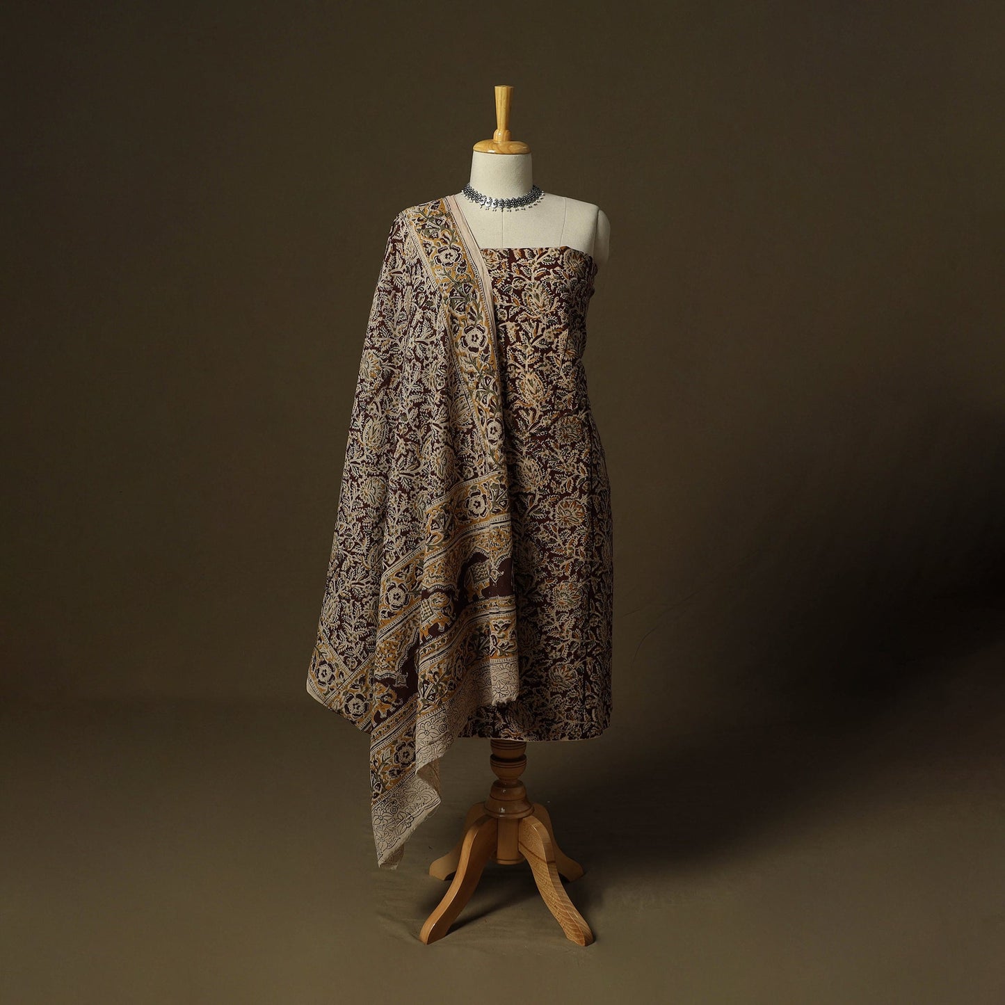 Pedana hand block print natural dyed cotton kalamkari 2pc