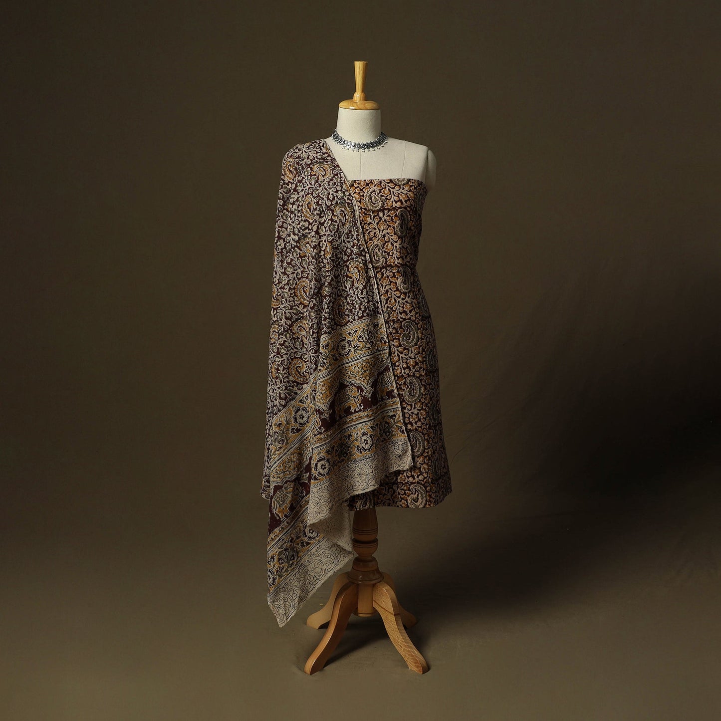 Pedana hand block print natural dyed cotton kalamkari 2pc