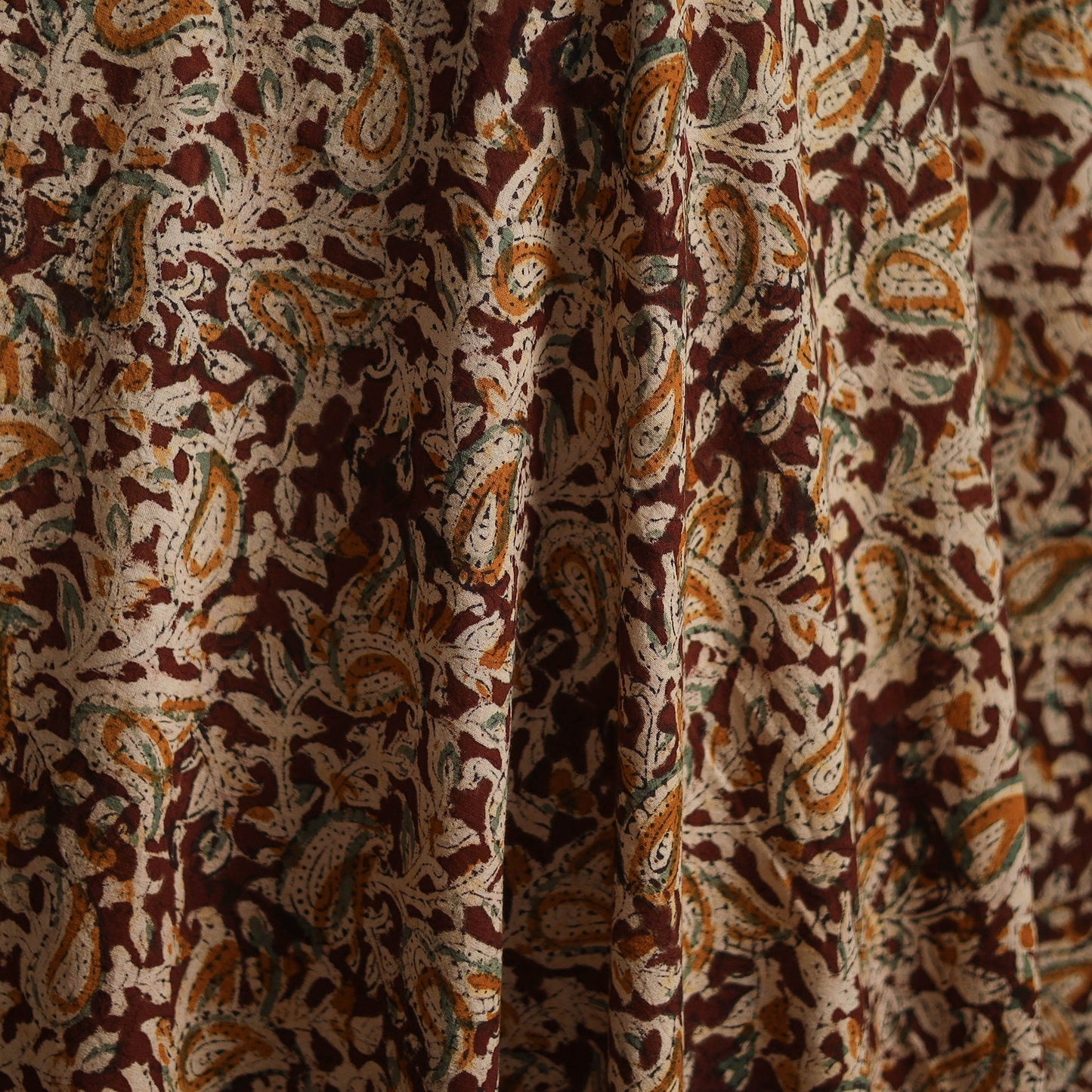 Pedana hand block print natural dyed cotton kalamkari